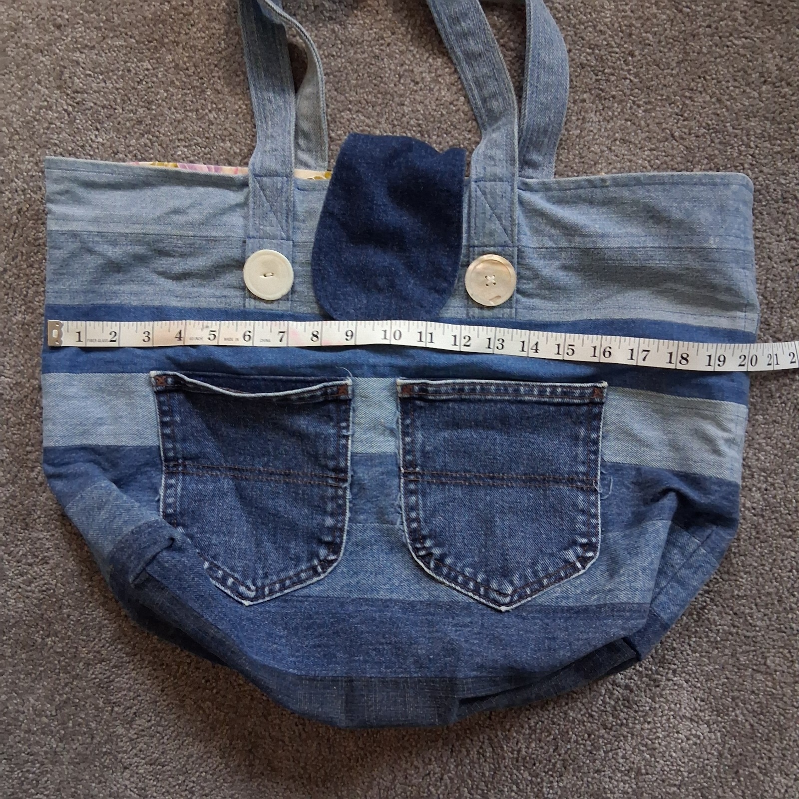 Handmade Upcycled Levi’s Denim Patchwork Tote Bag… - image 12