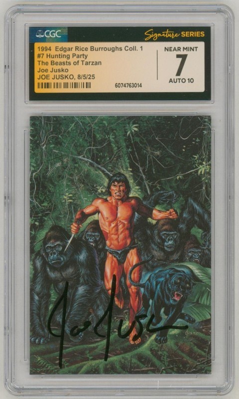 Joe Jusko Art Signed CGC SS 7 / 10 Edgar Rice Burroughs Card ~ Beasts of Tarzan