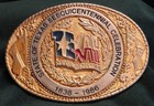 1986 Texas Sesquicentennial Celebration 24kt Gold Plate Brass Belt Buckle #2158 — photo 1