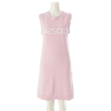 VERSACE Cotton knit 1978 Re-Edition Logo Embroidered Sleeveless Top one piec...