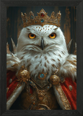 Snowy Owl Bird King Framed Wall Art Poster Canvas Print Picture