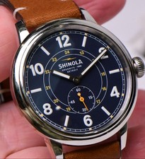 SHINOLA  TRAVELER IN STAINLESS STEEL with BLU...