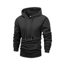 Men's Fleece Pullover Hoodie Unisex Autumn Winter Hooded Sweatshirt Outerwear