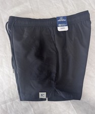 George Men's Black Swim Shorts Size M Elastic Waist Drawstring Built-In Brief
