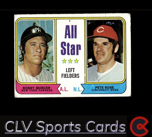 All Star Left Fielders [B. Murcer, P. Rose] #336 1974 Topps card