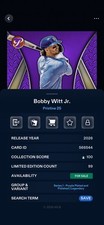 Bobby Witt Jr Digital Bunt Pristine Purple Plated And Polished Legendary /99