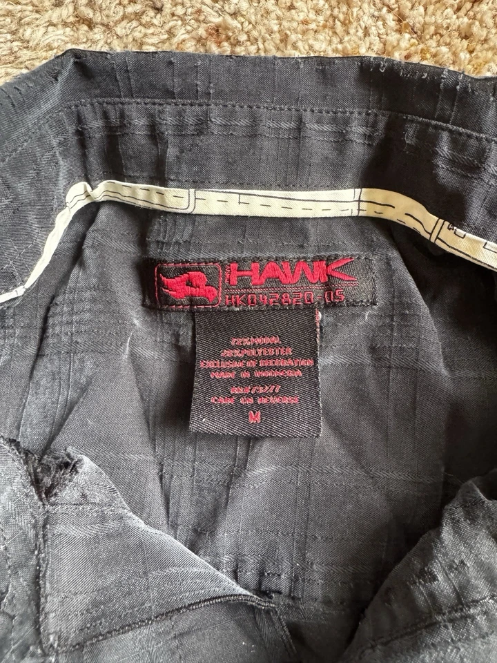 Camisa con botones Tony Hawk negra a rayas manga corta para hombre, talla mediana Foto 2 de 4