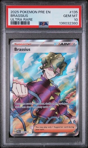 2025 POKEMON PRE EN-PRISMATIC EVOLUTIONS ULTRA RARE #135 BRASSIUS PSA 10