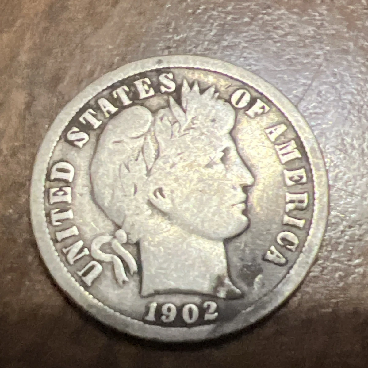 1902-O Barber Silver Dime - Circulated Good Condition, New Orleans Mint, Free Shipping