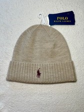 Polo Ralph Lauren Signature Pony Wool Beanie Mens Classic Merino Wool Hat Bnwt