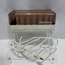 VTG 1970 s Clairol Deluxe Hot Rollers Hair Curlers Model C-40 Works 19 Clips