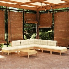Garten Lounge Set Kissen Gartenm&ouml;bel Sofa Sitzgruppe 8-tlg. Kiefernholz vidaXL
