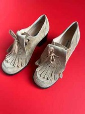 Vintage Anne Klein Suede Oxfords Size 6.5 90s Minimalist Italian Suede Oxfords
