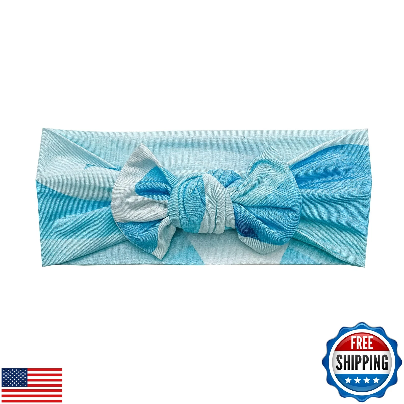 Florida Kid Co. Ocean Wave Ultra Soft Newborn Headband Bow, Viscose from Bamb