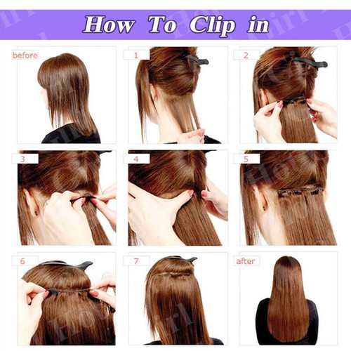 100% Natural Remy Clip in Hair Extensions 8 Full Head Real Human Hair US Seller - Picture 13 of 67