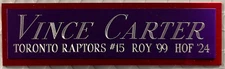 VINCE CARTER RAPTORS NAMEPLATE AUTOGRAPHED SIGNED BASKETBALL-JERSEY-PHOTO-FLOOR