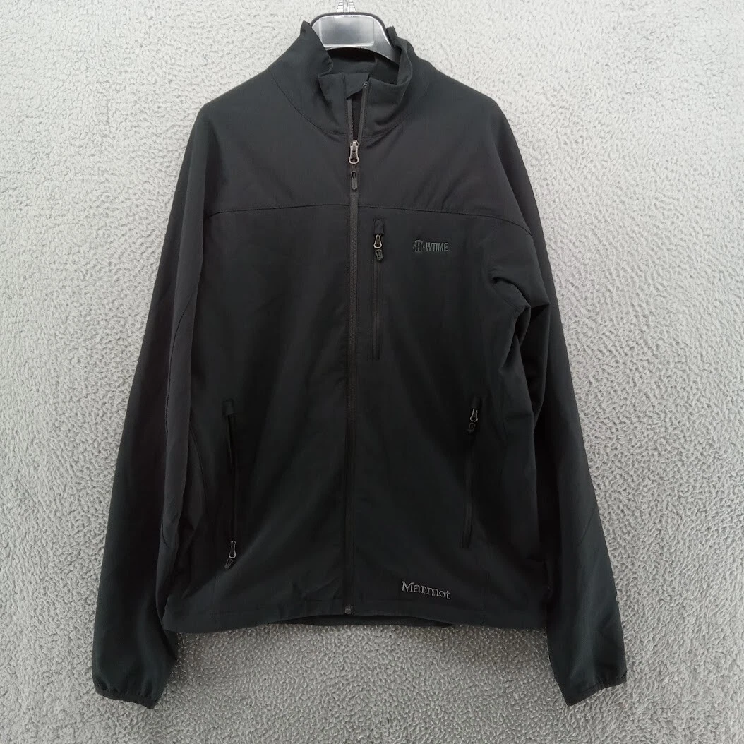 Marmot Jacket Mens Medium Black Tempo Full Zip Windbreaker Showtime Logo