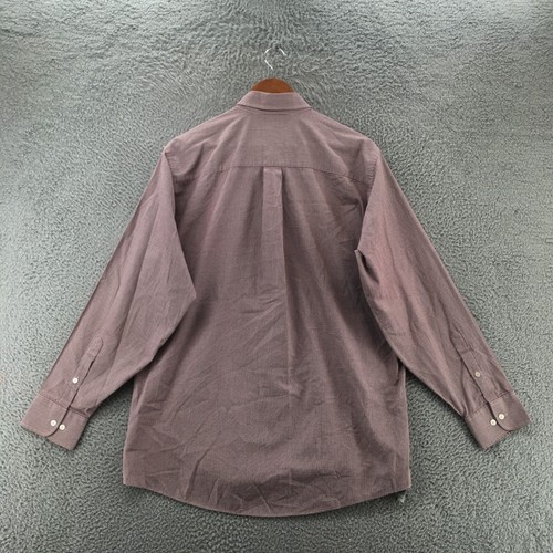 Geoffrey Beene Button Down Dress Shirt Mens Large Burgundy 80's 2 Ply Pinpoint - Picture 8 of 11