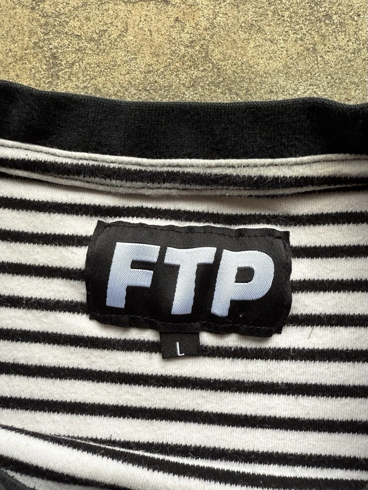 Футболка мужская FTP «Сделано в Китае» нашивка в полоску размер M уличная одежда подлинная - Изображение 4 из 4