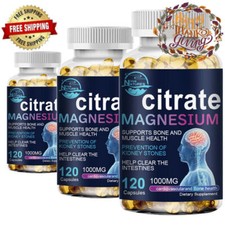 Magnesium Citrate Capsules 1000mg Per Serving - Hight Potency Capsules 120 cap