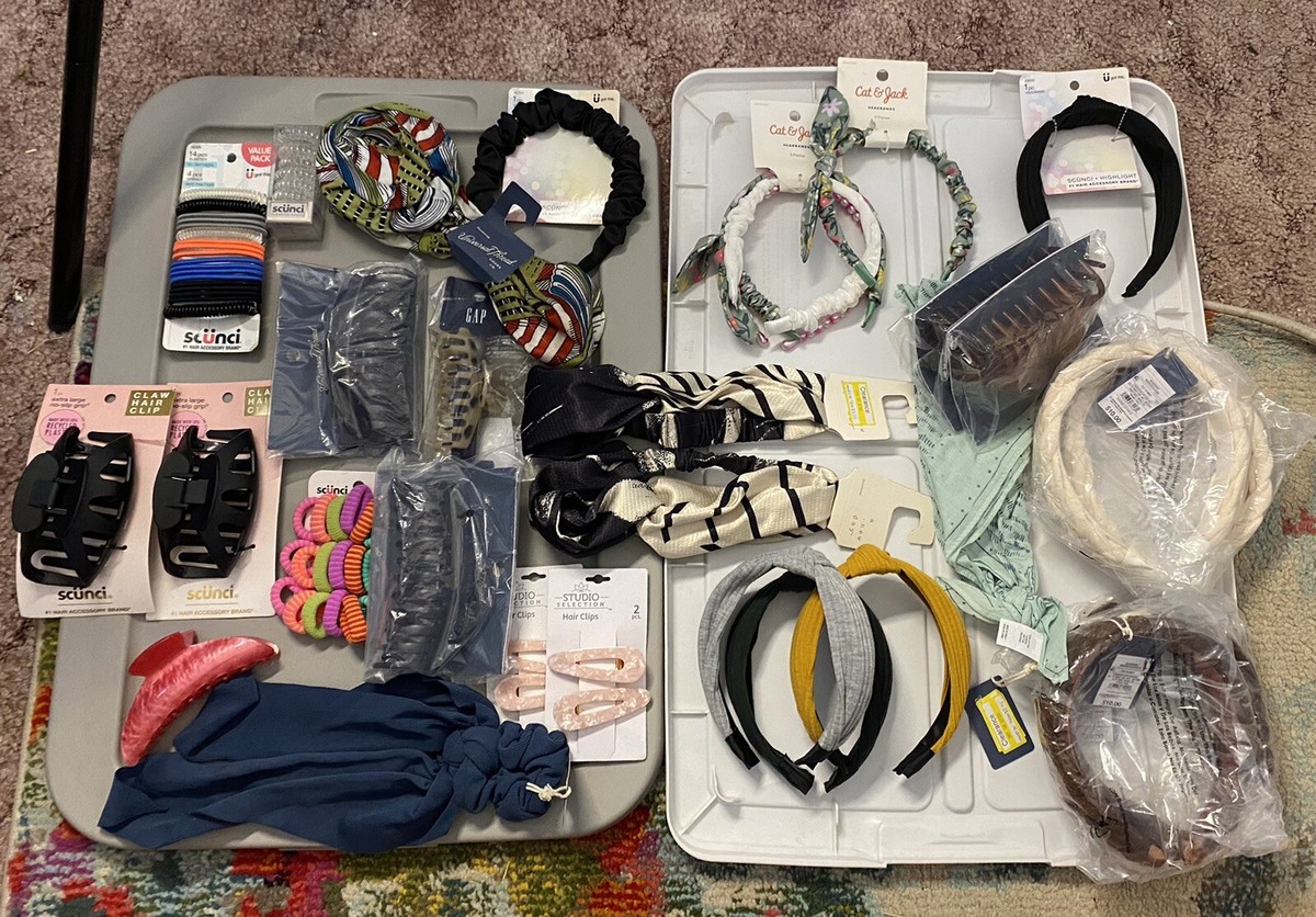 HUGE LOT: NWT Scunci Capelli Hair Ties Claw Jumbo Clip Buns - Assorted Styles Amazon.com : Messy Hair Bun Hair Scrunchies Extension  main image 2