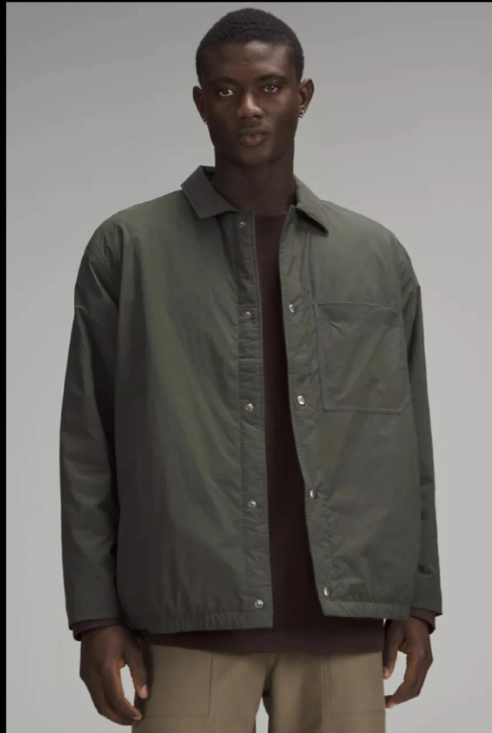 Giacca Coaches Isolata Lululemon Verde Oliva Taglia L Large Nuova con etichette $198 Migliore