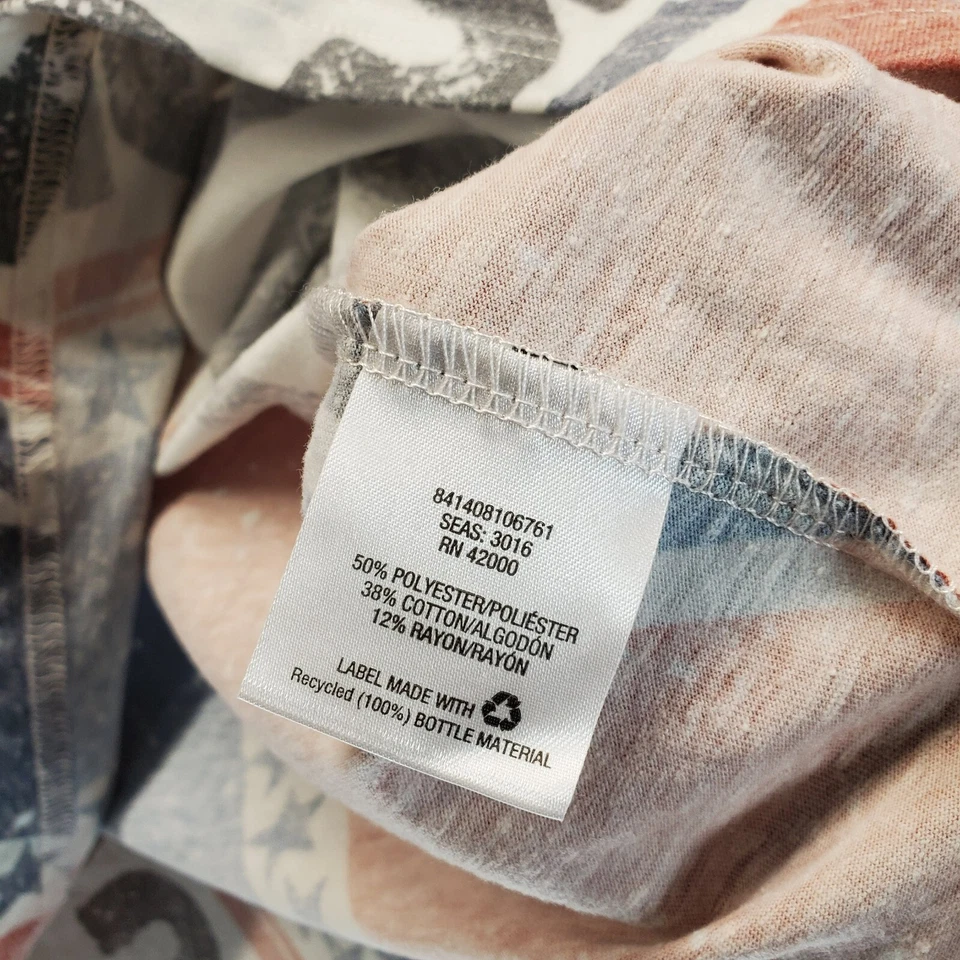 Camiseta Route 66 Hombre XL Roja Azul Blanca Rayas Audaz Gráfico EE. UU. Manga Corta Foto 4 de 4