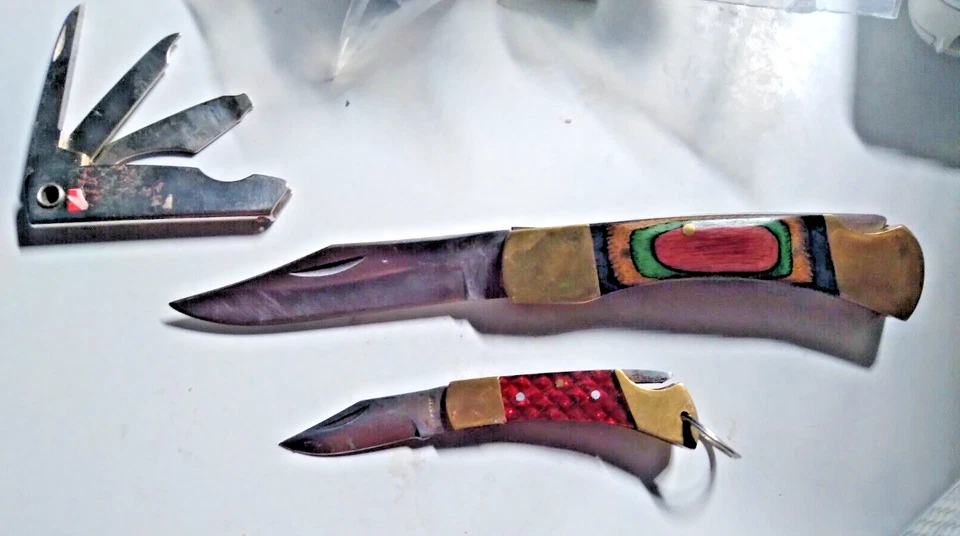 2 Vintage lock Blades Pocket Folding Knife Japan pakistan 1 multi tool (C) - Image 4 of 4
