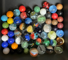 Mixed Marble Lot 59 Clay, Pee-Wee, Cats Eye, Opaque