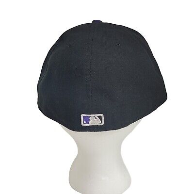 Colorado Rockies Hat Baseball Cap Fitted 7 3/8 New Era Black MLB Vintage  USA CR