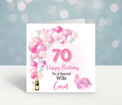 Personalisierte Damenkarte 70. Geburtstag Frau Freundin Schwester Tante Mama Oma Nan