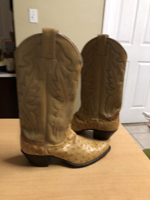 justin full quill ostrich roper boots cognac
