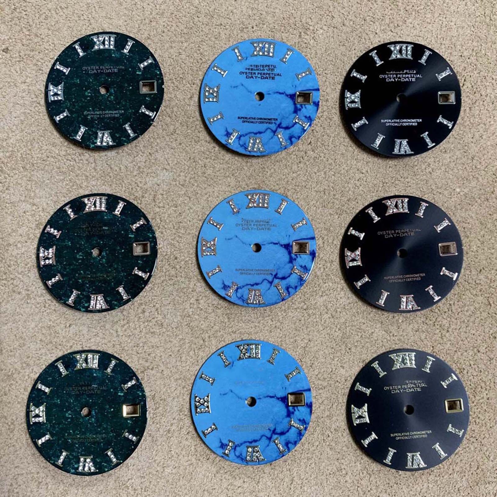 Quadrante orologio diamantato 28,5 mm per NH35 foto 3