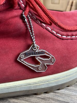 B-Boots By Buffalino Boots Red Suede Leather Lace Up Chukka  display picture 1