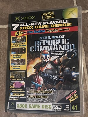 Xbox Feb 2005 Disc #41 Star Wars Republic Commando + 7