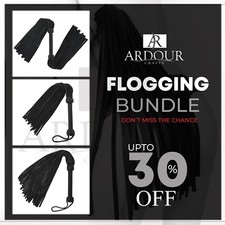 Handmade Real Cowhide Leather Flogger Set Bundle of 3 Heavy Duty Training Riding