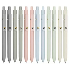 UIXJODO 12 Pcs Gel Pens 0.5mm Quick Dry Black Ink Pens Fine Point Smooth Writ...
