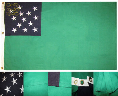 3x5 Embroidered Green Mountain Boys 100% Cotton Flag 3'x5' Grommets 3 clips