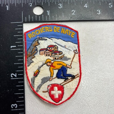 Vintage HTF ROCHERS DE NAYE SNOW SKI Switzerland Patch (Travel & Tourism) 19U4