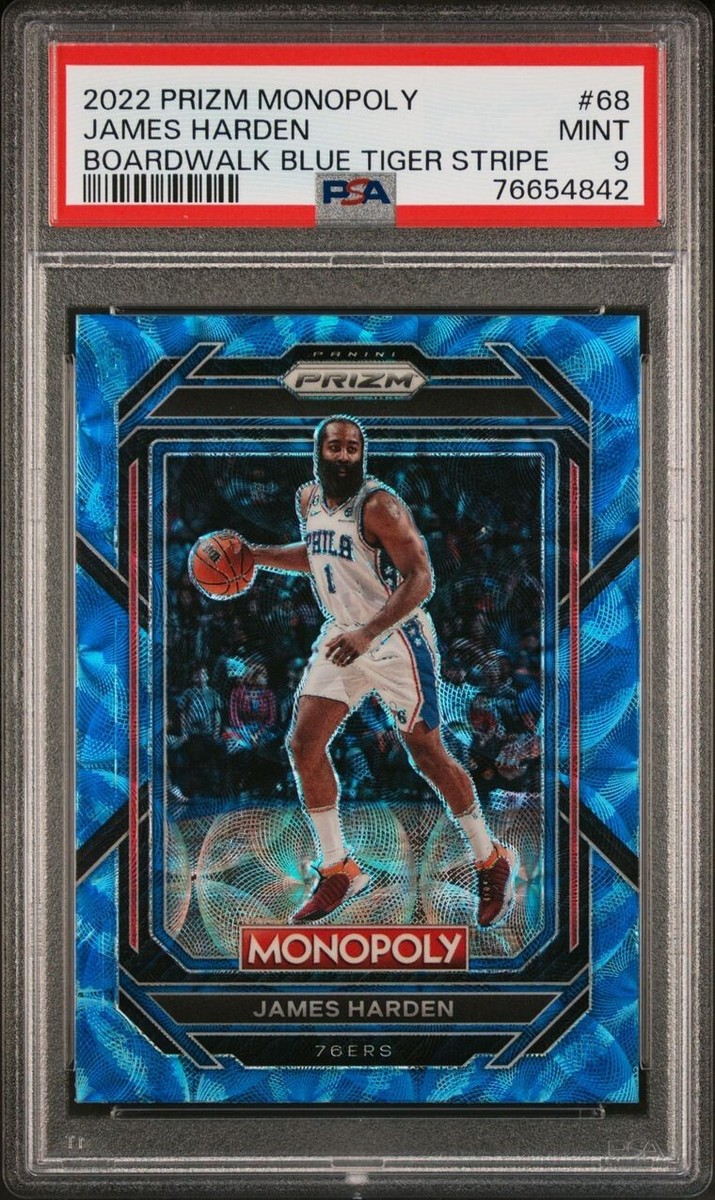 2023 Panini Prizm Monopoly James Harden Boardwalk Blue Tiger