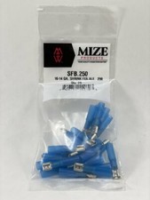 Mize 25 Pc Blue Size 16-14 GA Uninsulated Heat Shrink Female Spade Plug .250
