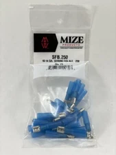 Mize 25 Pc Blue Size 16-14 GA Uninsulated Heat Shrink Female Spade Plug .250