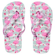 GIRLS Flamingo Rubber Flip Flops Shoes Beach Sandals 11/12, 13/1, 2/3 NWT