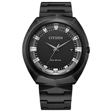Citizen Mens Sport Luxury Eco-Drive Black Stainless Steel Watch 43 MM BN1015-52E