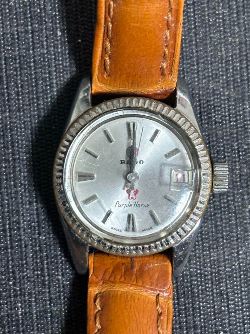 RADO Purple Horse Manual Wind Silver Dial Watch Working Ladies Vintage Silver