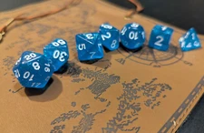✨Galaxy Blue✨ 7 Dice Set Poly RPG DnD Dungeons Dragons AD&D Pathfinder d20
