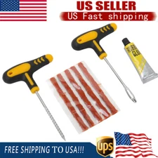 Car Tubeless Tyre Tire Puncture Repair Plug Repair Kit Needle Patch Fix Tool Kit