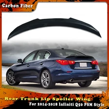 Rear Trunk Wings Spoile For 2014-2018 Infiniti Q50 PSM-Style Carbon fiber