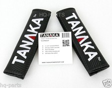 Tanaka Carbon Fiber Pattern Safety Seat Belt Strap Cover Shoulder Pads Pair