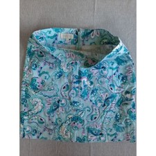 Talbots Women's Size 8 Cotton Spandex Paisley Multicolored Zip-Up Mini Skirt